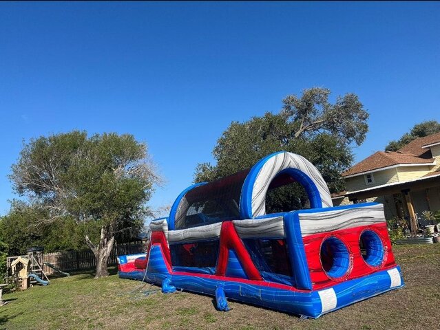 45' Wet Dry Obstacle Course w/ Slide