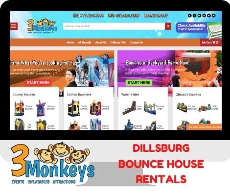 Dillsburg Bounce House & Water Slide Rentals | https://www.3monkeysinflatables.com/dillsburg/