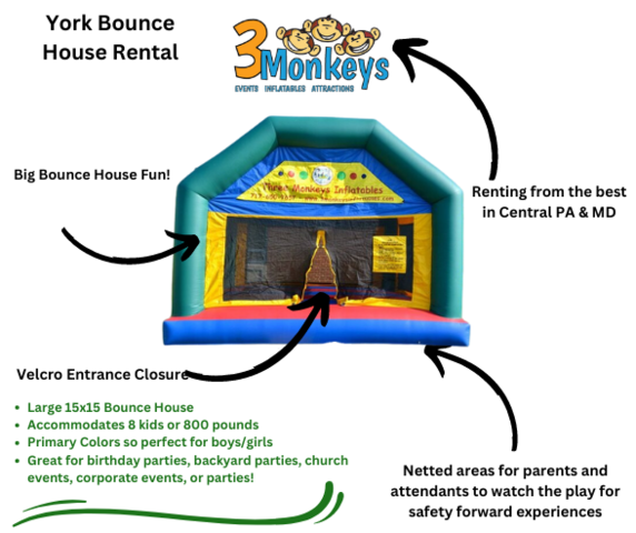 York Bounce House Rental near me | 3 Monkeys Inflatables