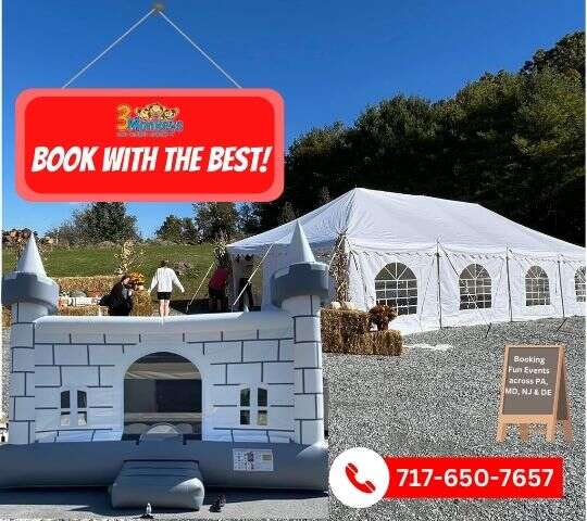 Book with the best- 3 Monkeys Inflatables -Pennsylvania and Maryland