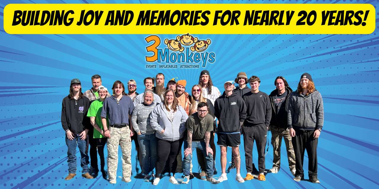 Building Joy and Memories for nearly 20 years - 3 Monkeys Inflatables - Party and Event Rentals PA and MD