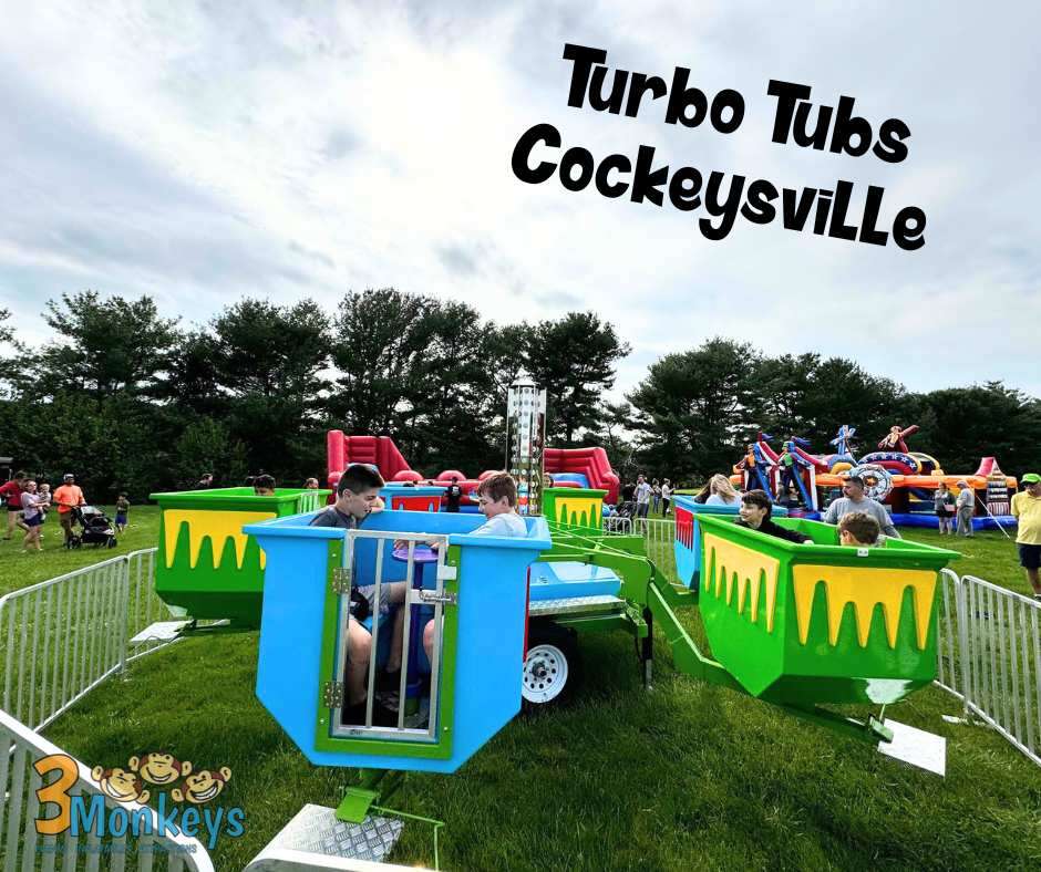 Turbo Tubs Carnival Ride Cockeysville- 3 Monkeys Inflatables