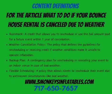 Content definition on article canceling bounce house - 3monkeysinflatables