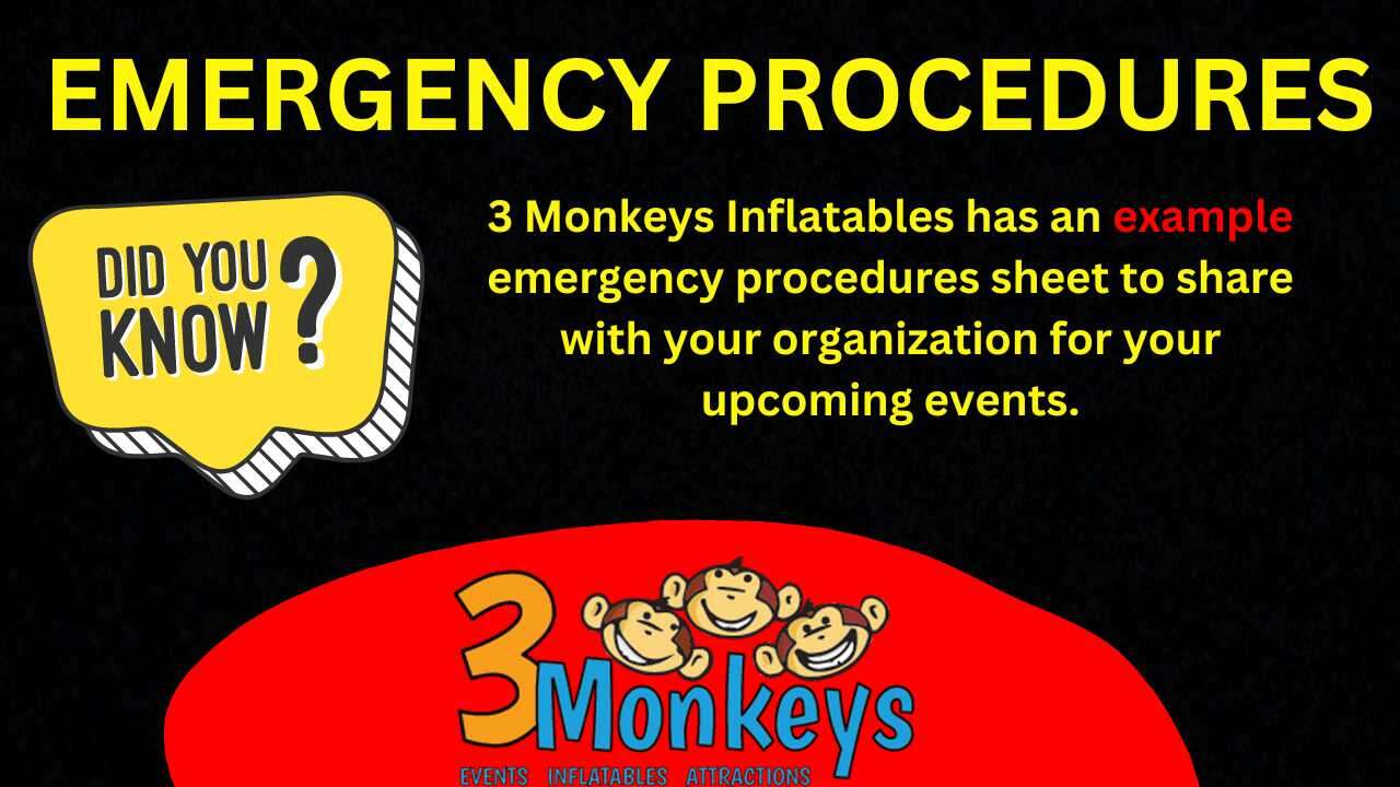 Emergency Evac Plans - 3 Monkeys Inflatables