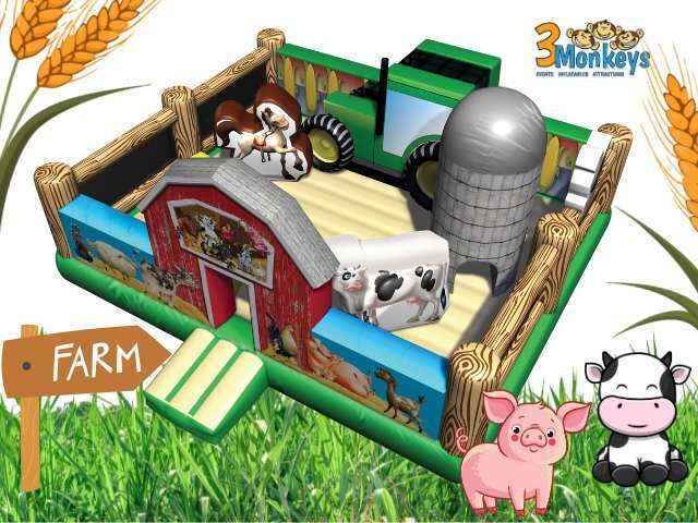 Farm Themed Toddler Obstacle Course Rental | 3 Monkeys Inflatables