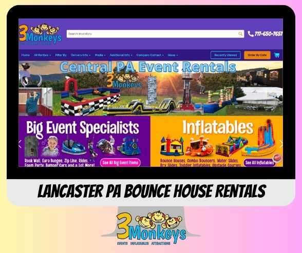 Lancaster Bounce House and Water Slide Rentals Near Me | 3 Monkeys Inflatables