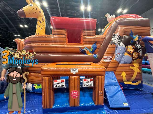 NEW Noah's Ark Bounce N Slide Combo Rental | 3 Monkeys Inflatables