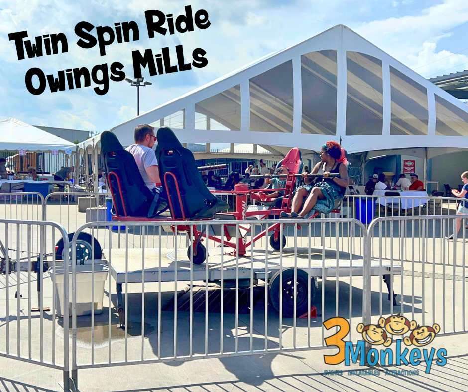 Twin Spin Ride Rental Owings Mills - 3 Monkeys Inflatables