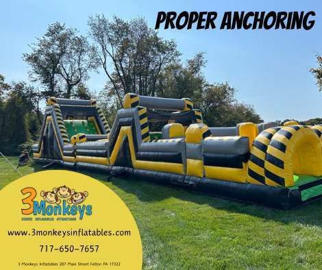 Proper Anchoring with 3 Monkeys Inflatables