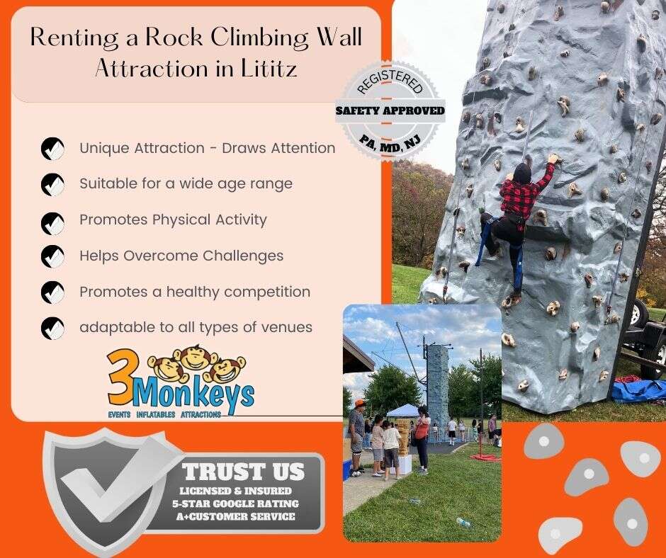 Portable Rock Climbing Wall Rental Near Me Lititz, PA