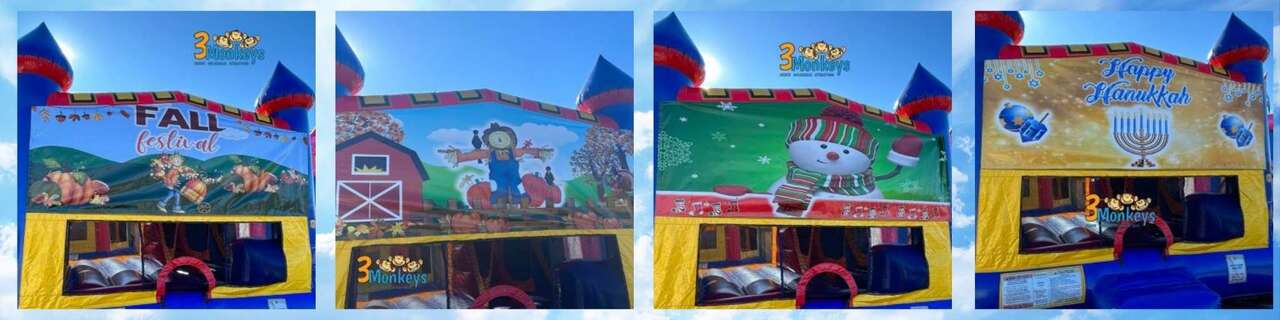 Seasonal Themed Banners for Combo Bouncers - 3 Monkeys Inflatables