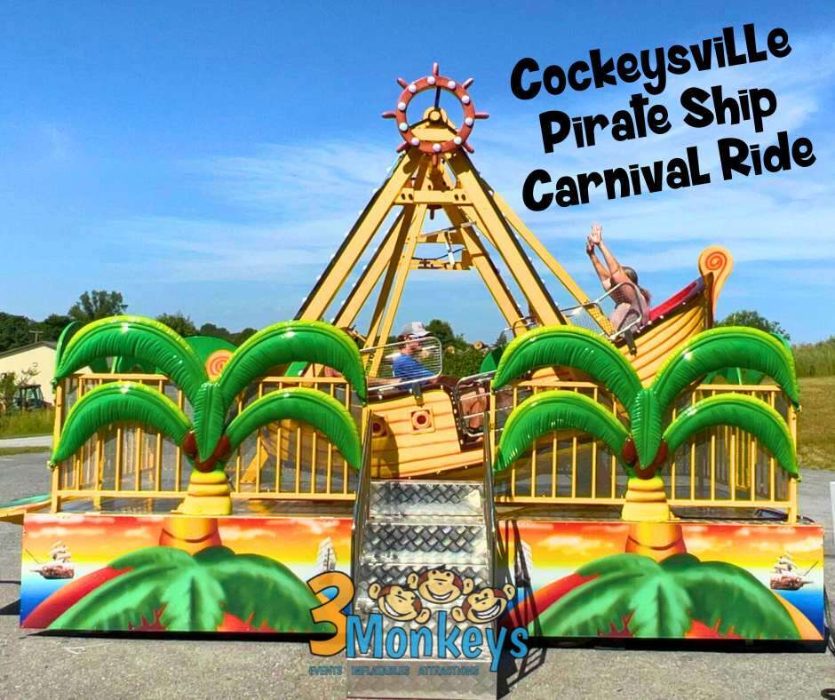 PIrate Ship Carnival Ride Rental Cockeysville - 3 Monkeys Inflatables