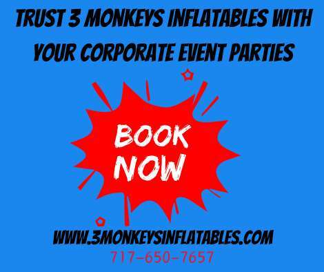 Trust 3 Monkeys Inflatables for your Corporate Event Parties