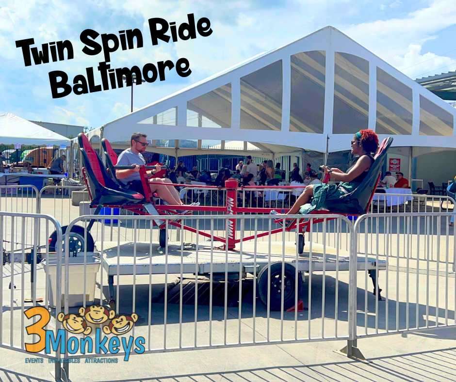 Twin Spin Ride Rental Baltimore - 3 Monkeys Inflatables