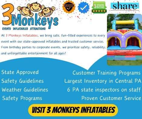 Booking with Confidence with 3 Monkeys Inflatables