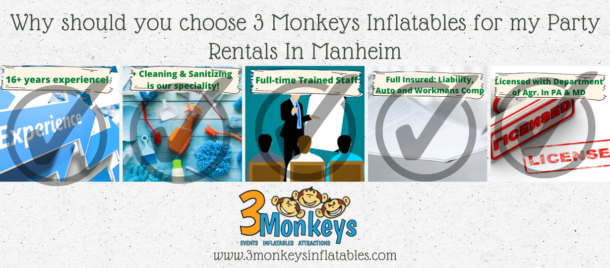 The Best Party Rentals in Manheim PA | 3 Monkeys Inflatables