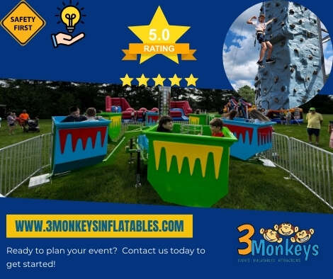 Contact us for your next event -3 Monkeys Inflatables