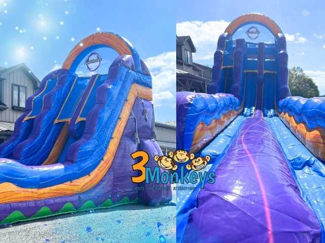 Rent a Dual Lane Waterslide York, Pa - 3 Monkeys Inflatables