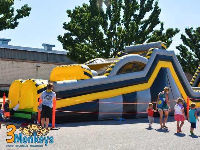 Inclined Obstacle Course Rental | 3 Monkeys Inflatables