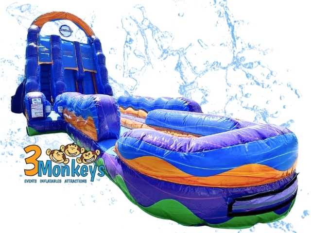 Dual Lane Waterslide for Rent in York - 3 Monkeys Inflatables