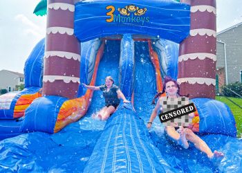 Double Lane Hawaiian Plunge Waterslide for Rent