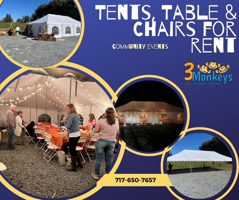 Tents, Table & Chairs for Rent