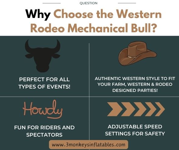 Why choose the Western Rodeo Mechanical Bull Rentals for PA and MD party rentals? 3 Monkeys Inflatables