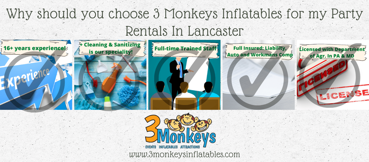 Rent with 3 Monkeys Inflatables