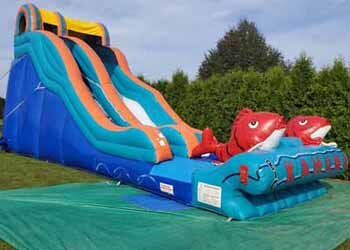 big blow up water slide