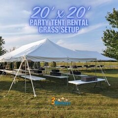 20x20 Pole Tent - Grass Setup
