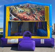 Dinosaur Combo Bounce House (#25) <br> 16.4Lx15.4Wx13H | 7.5amps