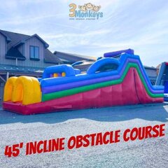 Primary Color 45ft Incline Obstacle Course