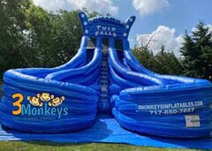 Twin Falls 22ft Curved Water SlideSize 26L X 24W X 22H