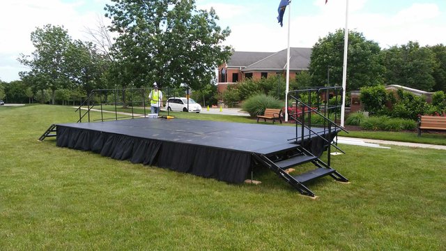 16x20 stage with rails and skirts 