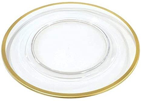 Acrylic Clear W/ Gold Rim Charger Plate