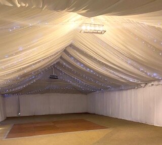 40x40 Industrial Draped Canopy.  (lights not included)