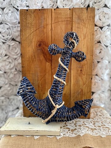 Navy Blue Woven Anchor 12