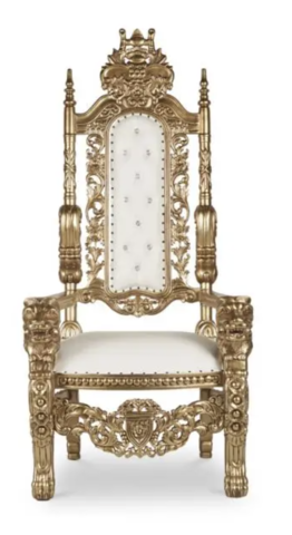 Gold & White  Lion Throne Chair 