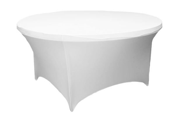 White Spandex 60in Round Tablecloth