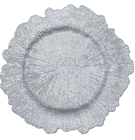 Silver Sunburst Charger Plate (Acrylic)