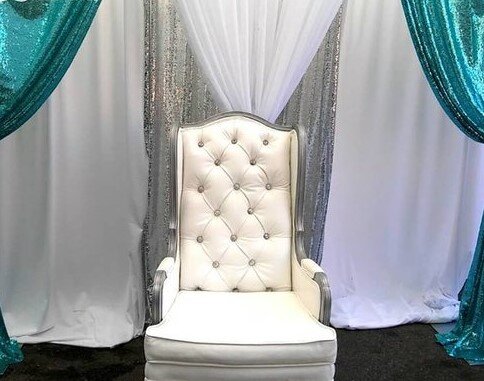 White & Silver Back Wing Throne