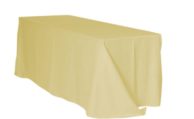 Yellow Polyester Linen 90x132in (Fits Our 6ft Rectangular Table to the Floor)