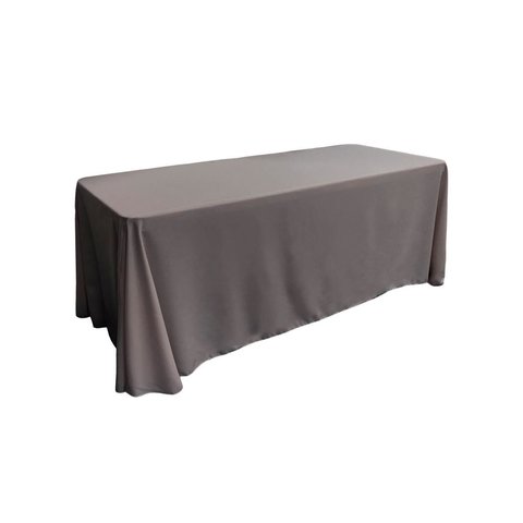 Charcoal  Polyester Linen 90x156in fits our 8ft Rectangular Table to the Floor