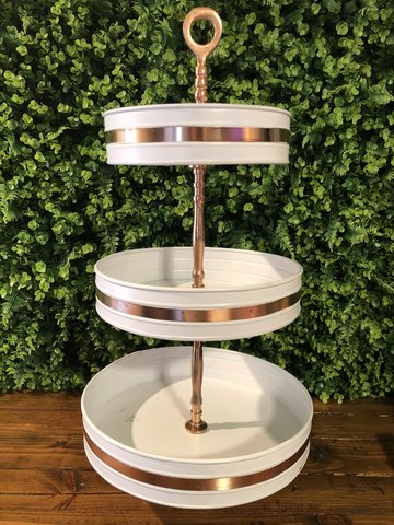 Cup Cake Stand  ( white & gold )