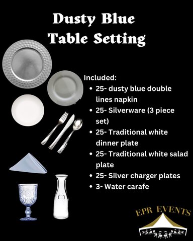 Dusty blue Table setting 