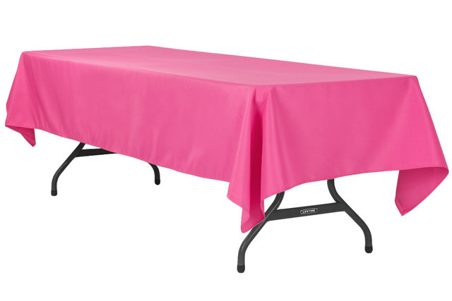 Fuchsia  Polyester linen 60x120in fits our 8ft Rectangular Table Half way to the Floor