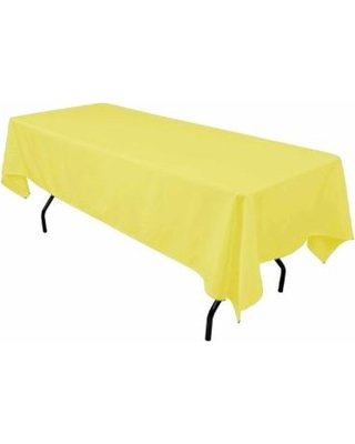 Lemon Yellow  Polyester linen 60x120in fits our  8ft Rectangular Table Half way to the Floor