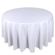 White 120" Round Table linen Fits our 60in Round Table to the Floor.