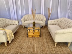 Boho Canvas Lounge Set 3 sofas (decoration not included)