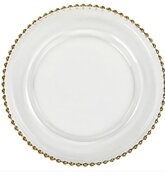 gold Beaded Glass charger plate 